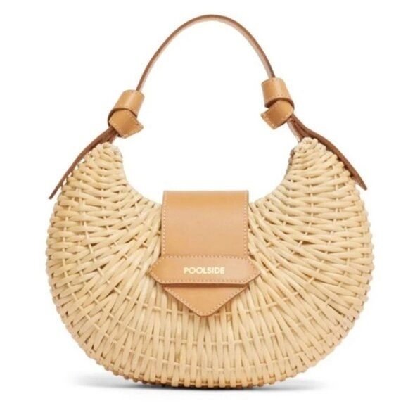 ANTHROPOLOGIE Poolside Croissant Satchel In Brown - Picture 1 of 16